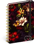 NOTIQUE Špirálový 18-mesačný diár Petito – Rudé kvety 2026/2027, 13 x 18 cm
