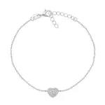 Brilio Silver Romantický stříbrný náramek se srdíčkem BR11AW