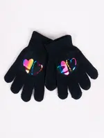 Yoclub Kids's Girls' Five-Finger Gloves With Hologram RED-0068G-AA50-004
