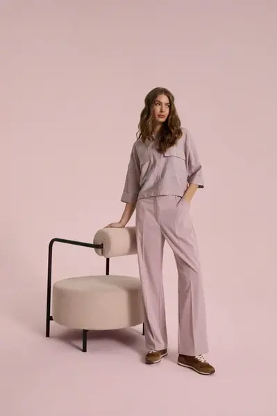 Dámska košeľa L-KO-4945 dusty pink