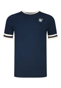 SikSilk Tričko 'Tournament'  béžová / námornícka modrá