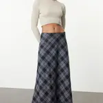 Trendyol Multicolor Low Waist Plaid Pattern A-line Maxi Length Woven Skirt