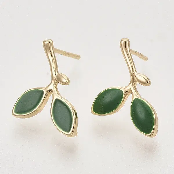 Brass Enamel Stud Earring Findings