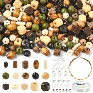 DIY Wood Beads Stretch Bracelets Making Kits