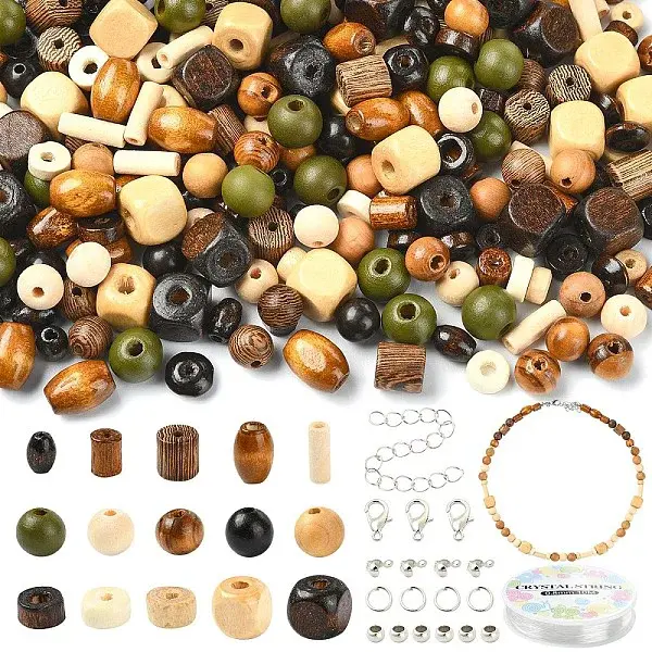 DIY Wood Beads Stretch Bracelets Making Kits