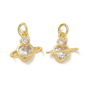 Brass Pave Clear Cubic Zirconia Charms