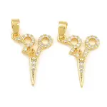 Brass Micro Pave Clear Cubic Zirconia Pendants