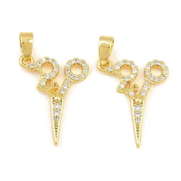 Brass Micro Pave Clear Cubic Zirconia Pendants