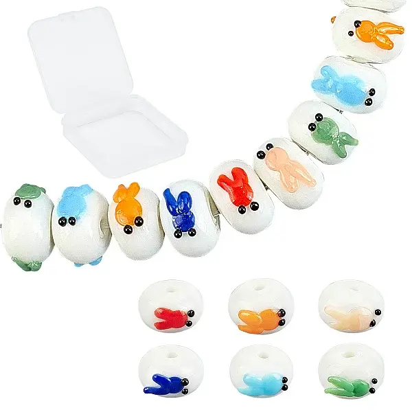 12Pcs 6 Colors Handmade Bumpy Lampwork Beads