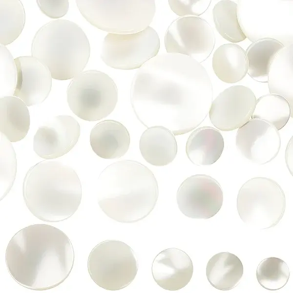 30Pcs 5 Styles 1-Hole Natural Shell Shank Buttons