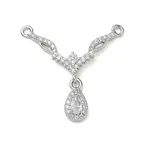 Brass Micro Pave Clear Cubic Zirconia Pendants