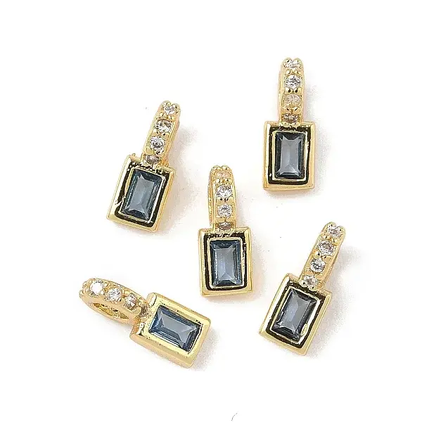 Brass Micro Pave Cubic Zirconia Charms