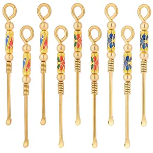 9Pcs 3 Colors Brass Enamel EarPicks