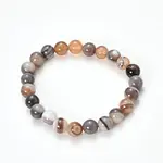 Natural Striped Agate/Banded Agate Beaded Stretch Bracelets