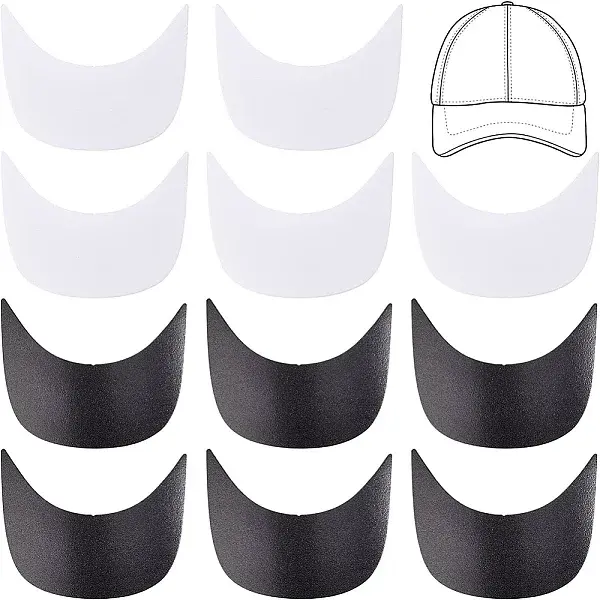 12Pcs 2 Colors PE Plastic Hat Brims