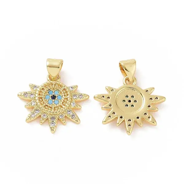 Brass Micro Pave Cubic Zirconia Pendants