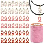 DIY Awareness Ribbon Alloy Enamel Pendant & Waxed Polyester Cord Making Kits