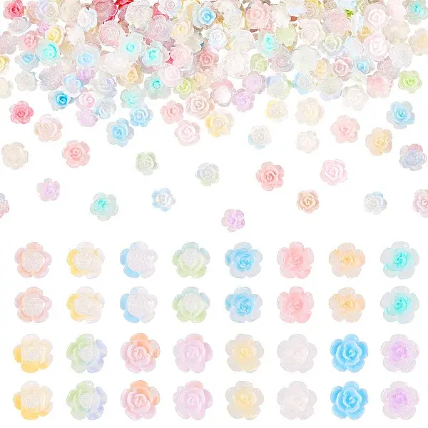 200Pcs 4 Styles Luminous Resin Decoden Cabochons