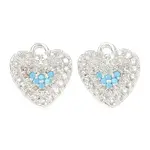 Brass Micro Pave Sky Blue Cubic Zirconia Charms