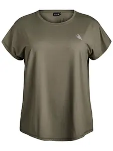 Zizzi Tričko 'Basic'  olivová