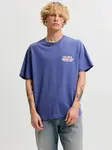 JACK & JONES Tričko 'JORRANDOM'  modrofialová / červená / čierna / biela