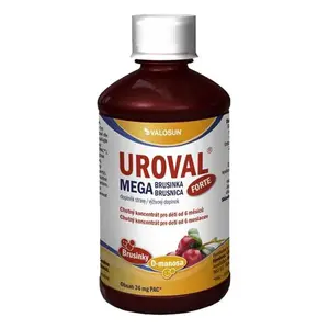 Uroval MegaBrusinky Forte, brusinky, d-manosa, sirup pro děti 200 ml