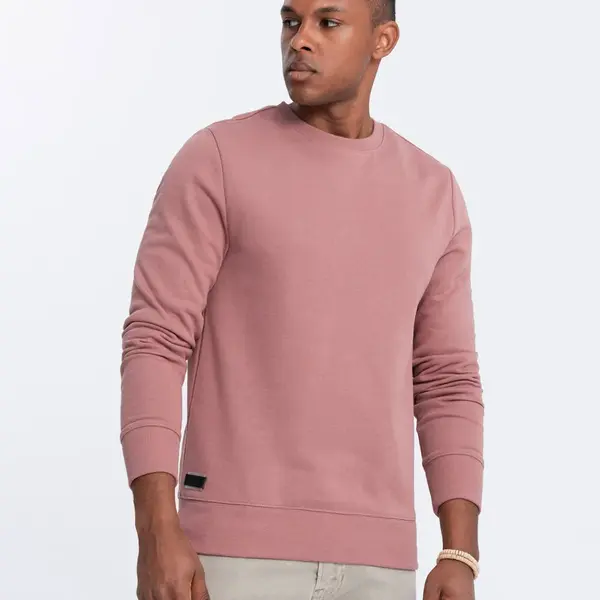 Ombre Men's BASIC cotton non-stretch sweatshirt - dark pink
