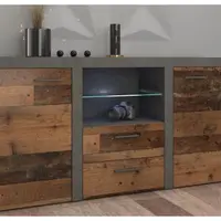 Komoda se zásuvkami Rumba, vintage optika kovu/dřeva