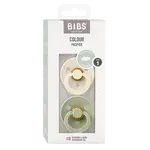 BIBS Colour symetrické dudlíky z přírodního kaučuku velikost 1, Ivory / Sage 2 ks