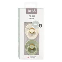 BIBS Colour symetrické dudlíky z přírodního kaučuku velikost 1, Ivory / Sage 2 ks