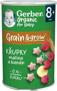 GERBER Organic křupky s malinami a banánem 35 g
