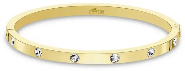Lotus Style Pevný pozlacený náramek s krystaly LS1846-2/2
