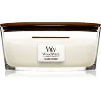 Woodwick Island Coconut vonná svíčka s dřevěným knotem (hearthwick) 453 g