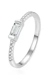 Beneto Minimalistický stříbrný prsten se zirkony AGG407 58 mm
