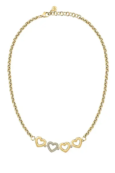 Morellato Půvabný pozlacený náhrdelník se srdíčky Bagliori SAVO23