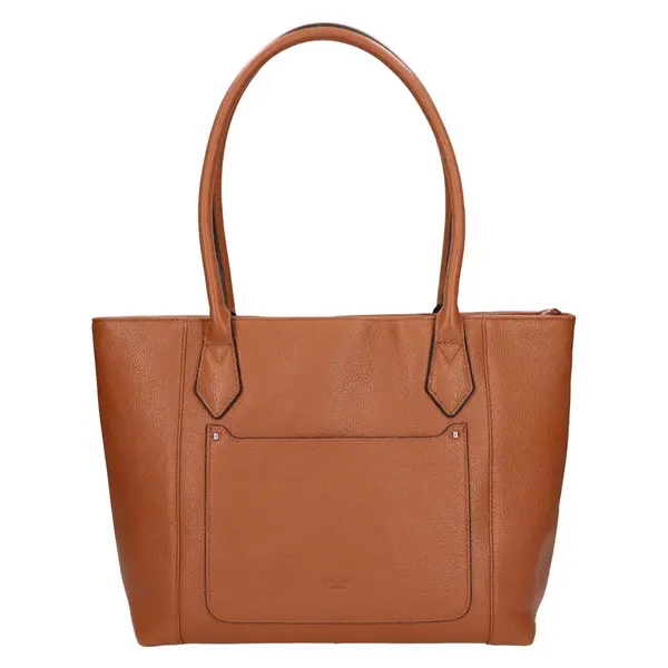 Elegantní dámská kožená kabelka Katana Lenese - koňak