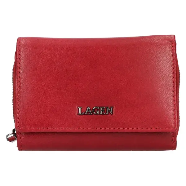 Malá dámská kožená peněženka Lagen Clio - červená