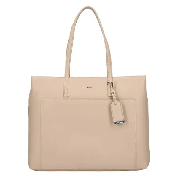 Dámska kabelka Calvin Klein Pippa - tmavo béžová