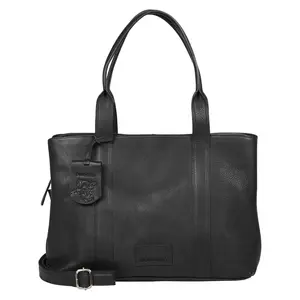 Dámska kožená business kabelka Burkely Haite - čierna