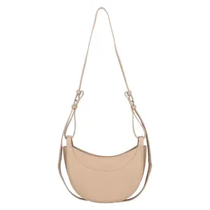 Dámska kožená crossbody kabelka Italia Apolen - tmavo béžová