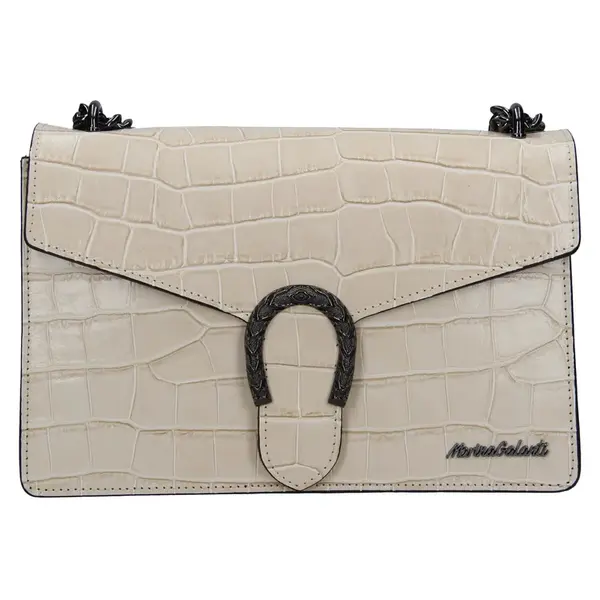 Dámska kožená crossbody kabelka Marina Galant Manett - béžová