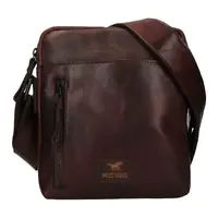 Pánska kožená taška cez rameno Mustang Dumas - tmavo hnedá