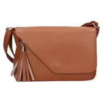 Dámska kožená crossbody kabelka Italia Kalia - koňak
