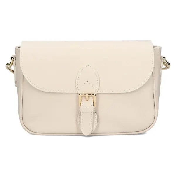 Dámská kožená crossbody kabelka Italia Melanis - krémová