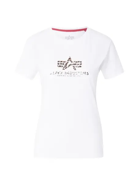 ALPHA INDUSTRIES Tričko 'Mirror'  béžová / čierna / biela