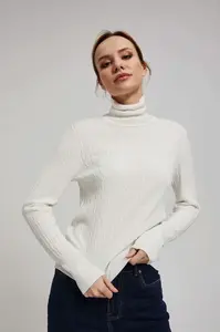 Marisse Thin Turtleneck Sweater, Pearl