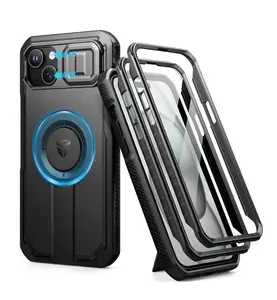 Dexnor MagSafe 360 Kickstand Camprotector obal iPhone 15, černý
