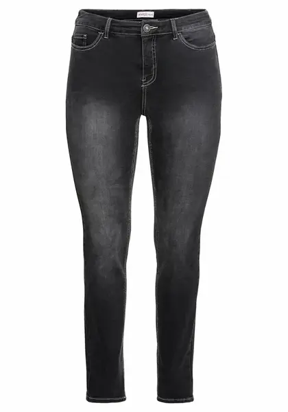 SHEEGO Džínsy  čierny denim