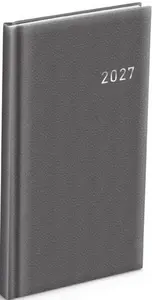 Diář 2027 T806 PVC tmavě šedý 90x170mm