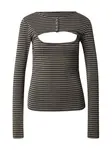 WEEKDAY Top 'Ray'  tmavozelená / čierna